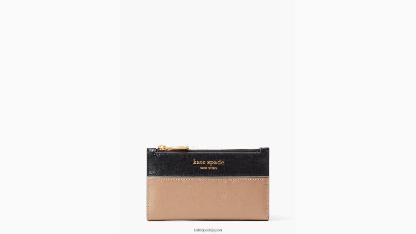 Kate Spade 二つ折り財布 ベージュ/ブラック kate spade NEW YORK ケイトスペード 二つ折り財布 レディース